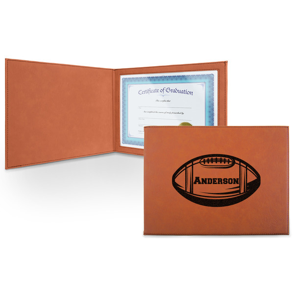Custom Sports Leatherette Certificate Holder - Front (Personalized)