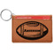 Sports Cognac Leatherette Keychain ID Holders - Front Credit Card