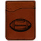 Sports Cognac Leatherette Phone Wallet close up