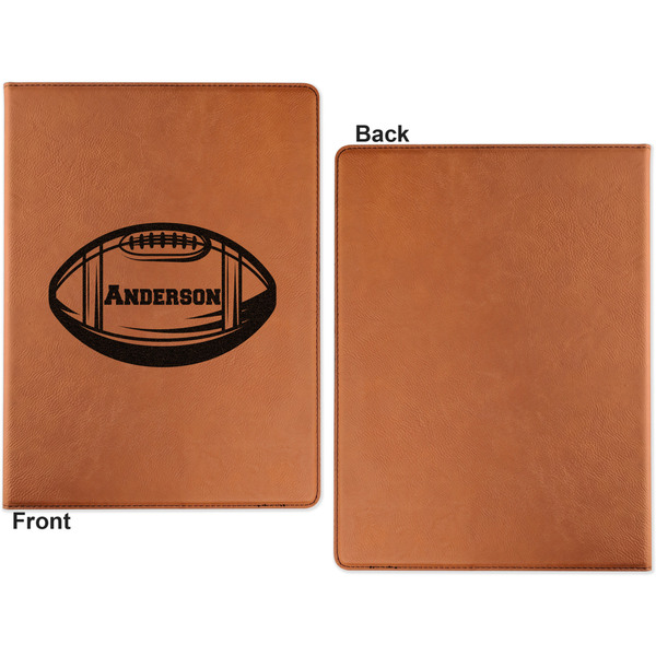 Sports Cognac Leatherette Portfolios with Notepad - Large - Single Sided - Apvl