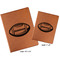 Sports Cognac Leatherette Portfolios with Notepads - Compare Sizes