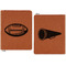 Sports Cognac Leatherette Zipper Portfolios with Notepad - Double Sided - Apvl