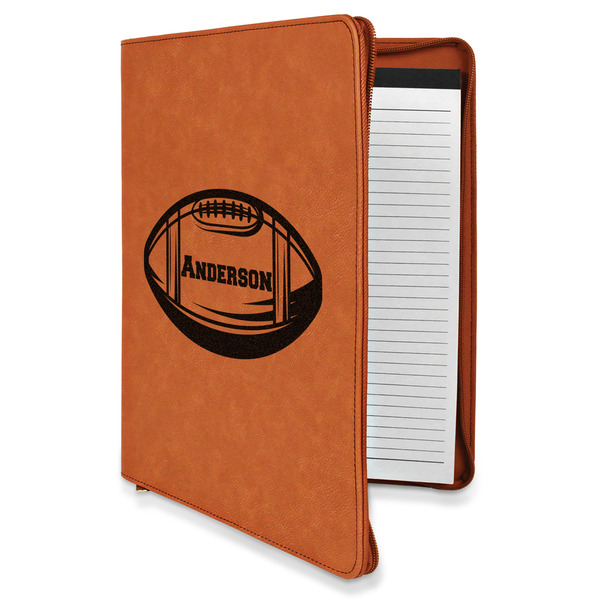Custom Sports Leatherette Zipper Portfolio with Notepad - Double Sided (Personalized)