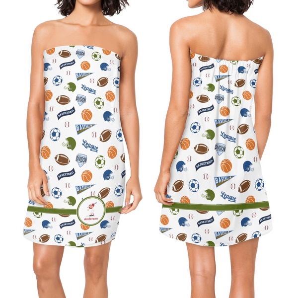 Sports Custom Bath Wrap - Front & Back View