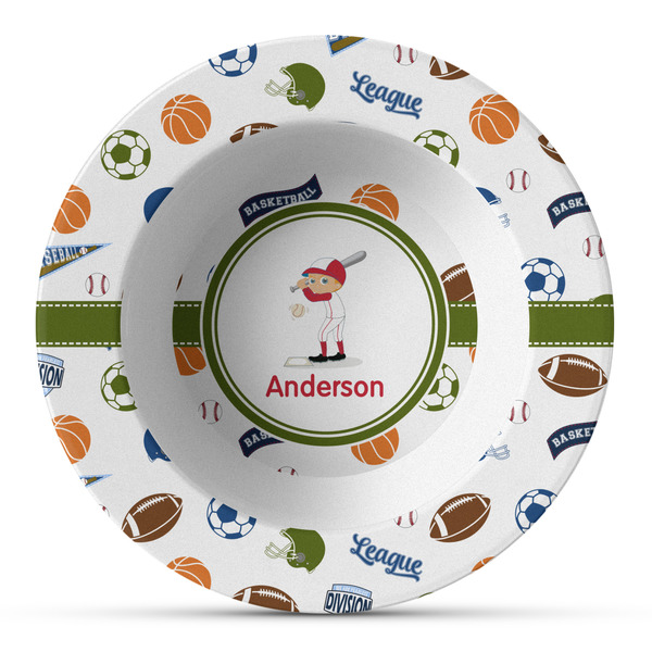 Custom Sports Plastic Bowl - Microwave Safe - Composite Polymer (Personalized)