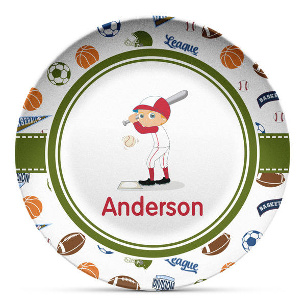 Custom Sports Microwave Safe Plastic Plate - Composite Polymer (Personalized)