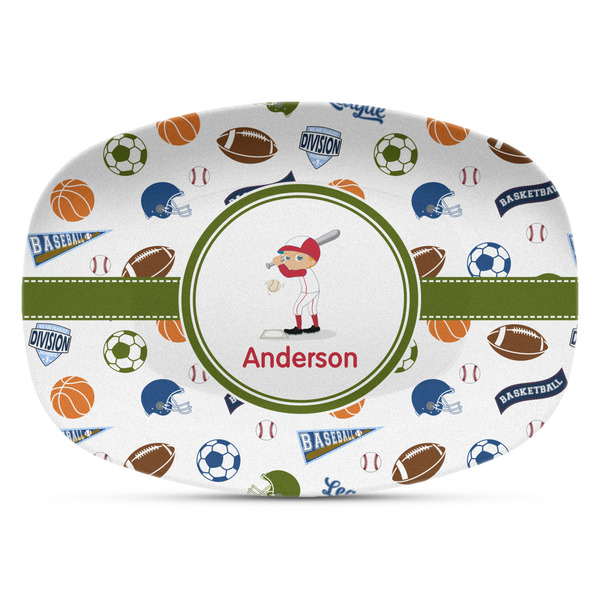 Custom Sports Plastic Platter - Microwave & Oven Safe Composite Polymer (Personalized)