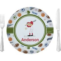 Sports 10" Glass Lunch / Dinner Plates - Single or Set (Personalized)