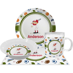 Sports Dinner Set - Single 4 Pc Setting w/ Name or Text
