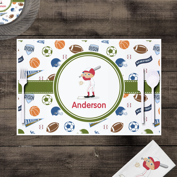 Sports Disposable Paper Placemat - In Context
