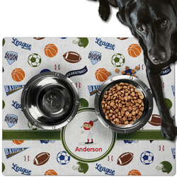 Sports Dog Food Mat - Large w/ Name or Text