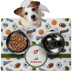 Sports Dog Food Mat - Medium w/ Name or Text