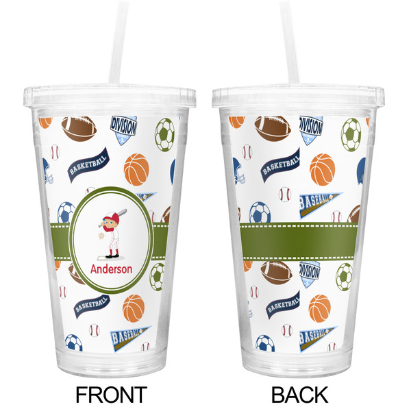 Sports Double Wall Tumbler with Straw - Approval