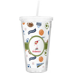 Sports Double Wall Tumbler with Straw (Personalized)