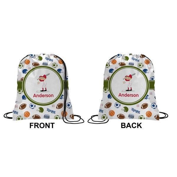 Sports Drawstring Backpack Front & Back Medium