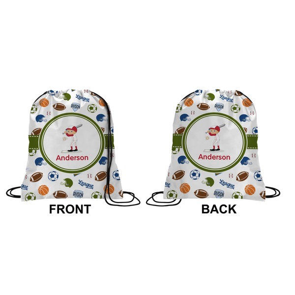Sports Drawstring Backpack Front & Back Small