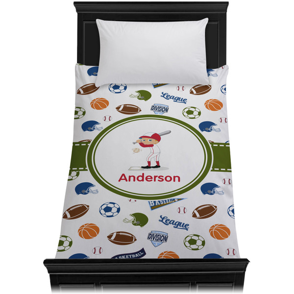 Sports Duvet Cover - Twin - On Bed - No Prop