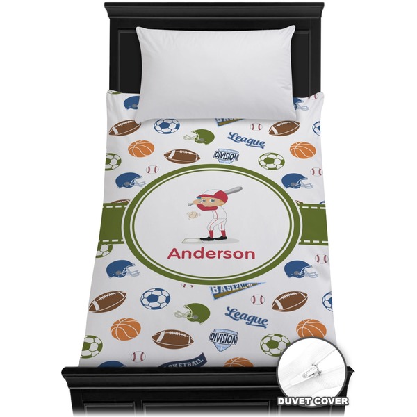 Custom Sports Duvet Cover - Twin (Personalized)