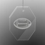 Sports Engraved Glass Ornament - Octagon (Personalized)