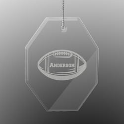 Sports Engraved Glass Ornament - Octagon (Personalized)