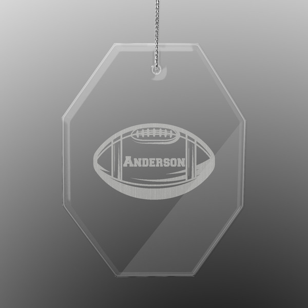 Custom Sports Engraved Glass Ornament - Octagon (Personalized)