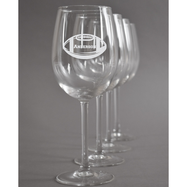 Custom Sports Wine Glasses (Set of 4) (Personalized)