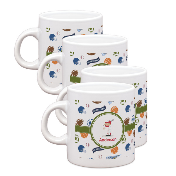 Custom Sports Single Shot Espresso Cups - Set of 4 (Personalized)