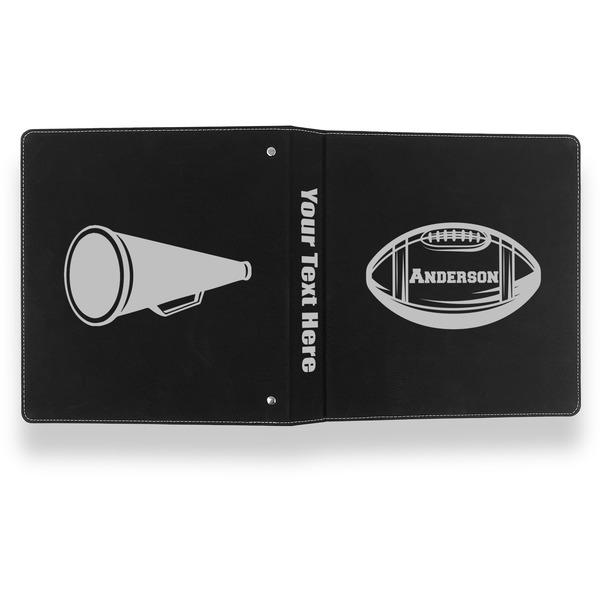 Sports Leather Binder - 1" - Black- Back Spine Front View