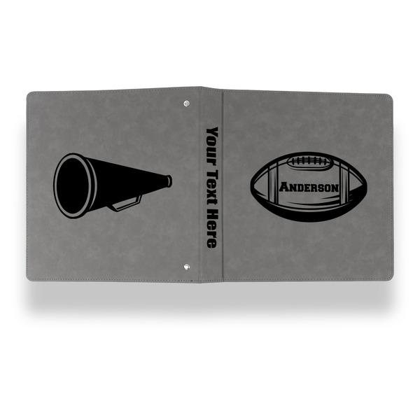 Sports Leather Binder - 1" - Grey - Back Spine Front View