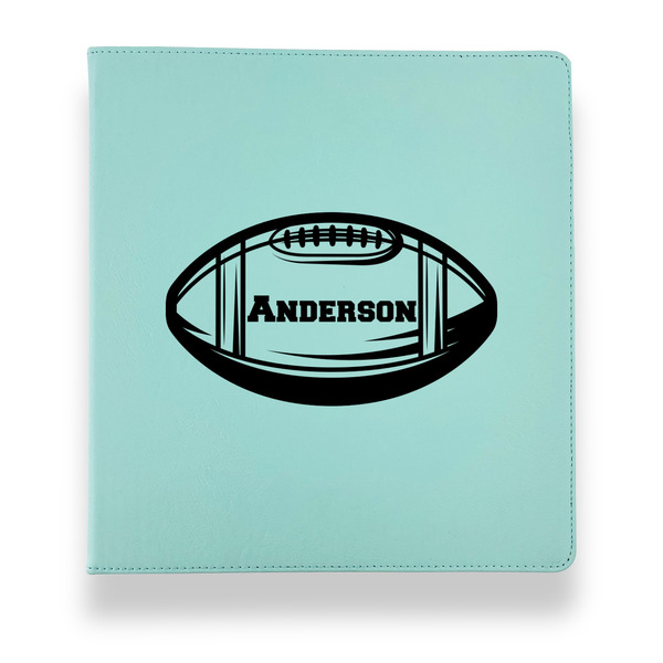 Custom Sports Leather Binder - 1" - Teal (Personalized)