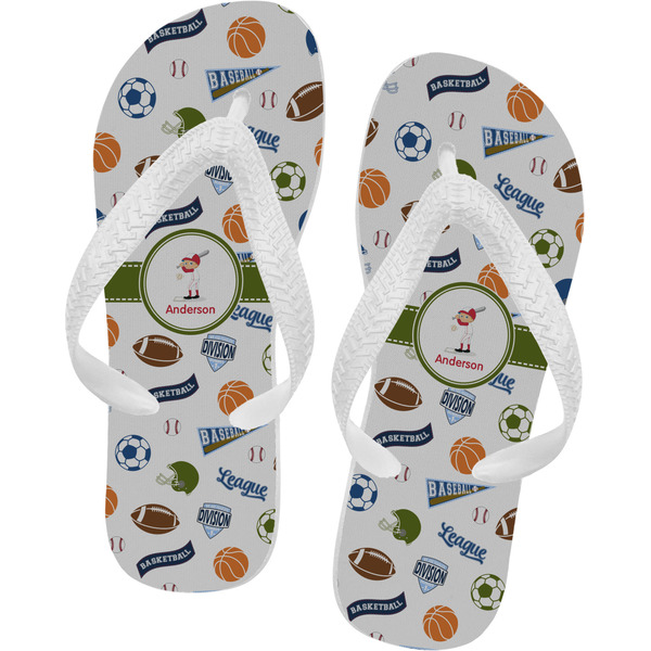 Custom Sports Flip Flops - Large (Personalized)