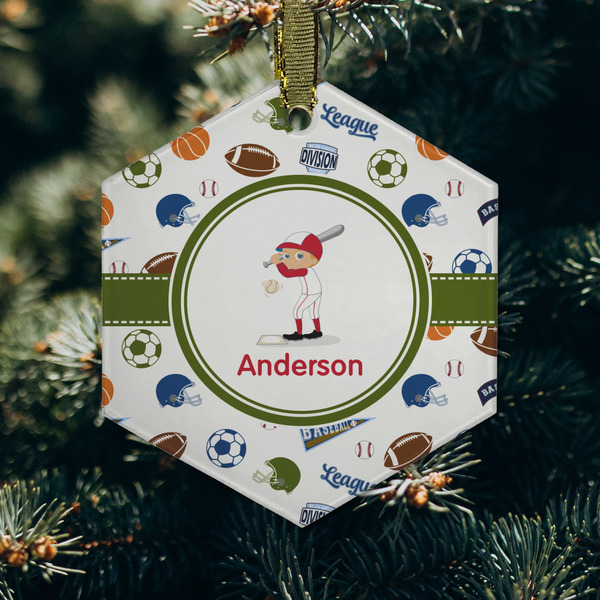 Sports Frosted Glass Ornament - Hexagon (Lifestyle)