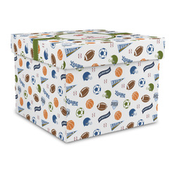 Sports Gift Box with Lid - Canvas Wrapped - Large (Personalized)