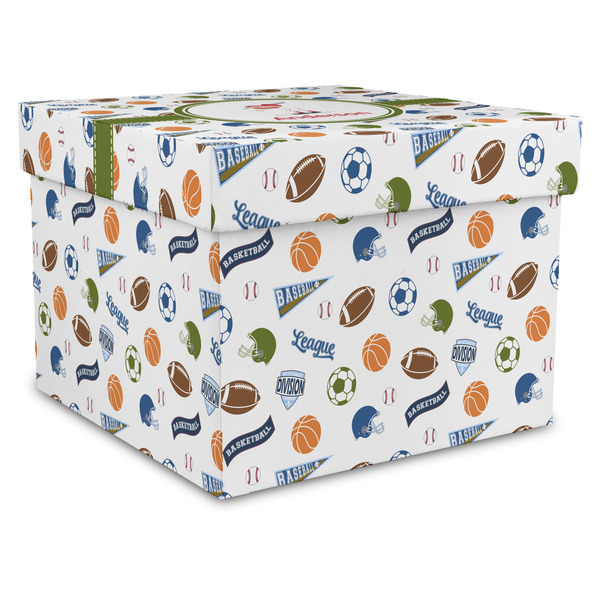 Custom Sports Gift Box with Lid - Canvas Wrapped - XX-Large (Personalized)