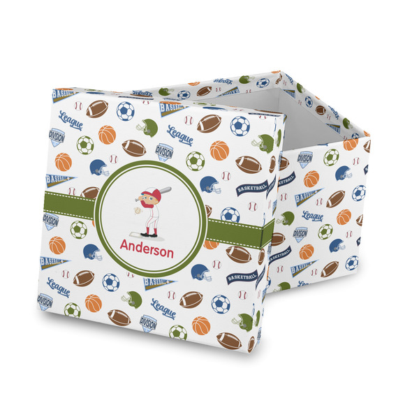 Custom Sports Gift Box with Lid - Canvas Wrapped (Personalized)