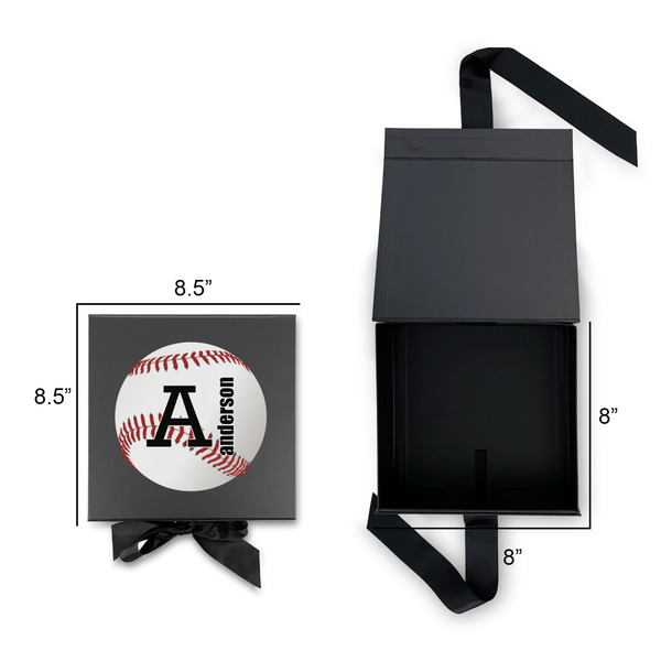 Sports Gift Boxes with Magnetic Lid - Black - Open & Closed