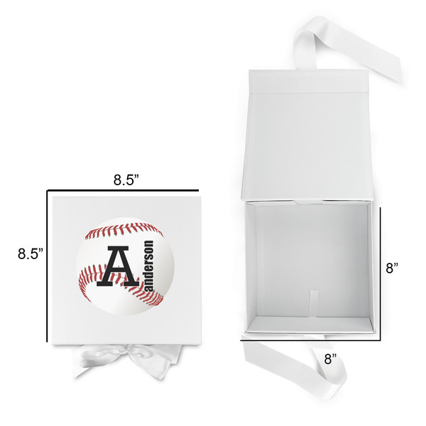 Sports Gift Boxes with Magnetic Lid - White - Open & Closed