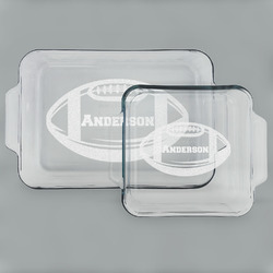 Sports Set of Glass Baking & Cake Dish - 13in x 9in & 8in x 8in (Personalized)