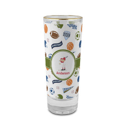 Sports 2 oz Shot Glass - Glass with Gold Rim (Personalized)