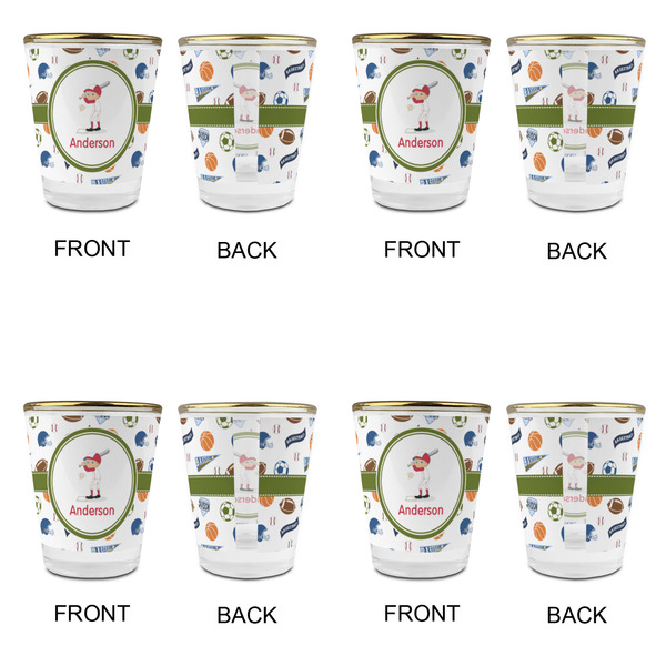 Sports Glass Shot Glass - with gold rim - Set of 4 - APPROVAL