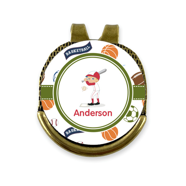 Custom Sports Golf Ball Marker - Hat Clip - Gold