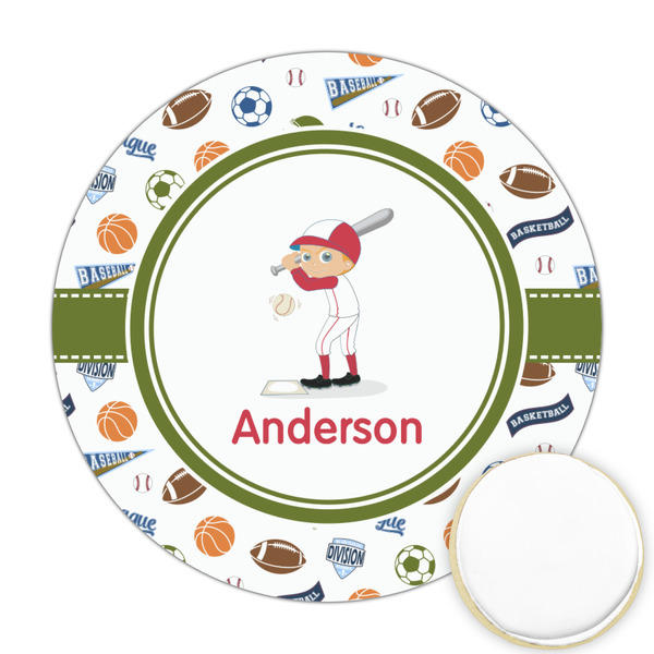 Custom Sports Printed Cookie Topper - Round (Personalized)
