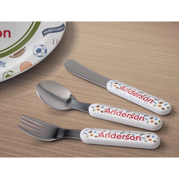 Sports Kids Flatware w/ Plate