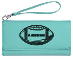 Sports Ladies Leatherette Wallet - Laser Engraved- Teal (Personalized)