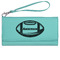 Sports Ladies Wallet - Leather - Teal - Front View