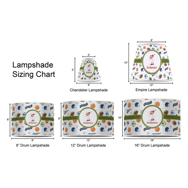 Sports Lampshade Sizing Chart
