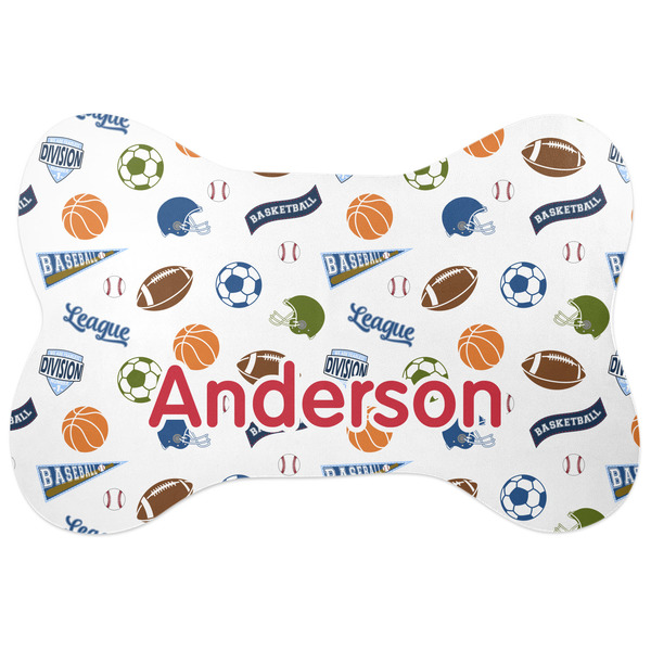 Custom Sports Bone Shaped Dog Food Mat (Personalized)