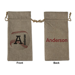 Sports Large Burlap Gift Bag - Front & Back (Personalized)