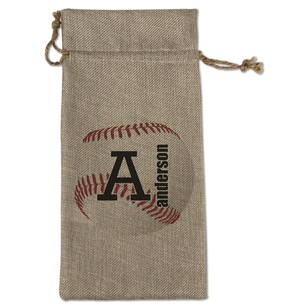 Custom Sports Large Burlap Gift Bag - Front