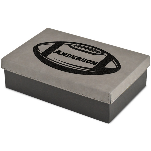 Custom Sports Large Gift Box w/ Engraved Leather Lid (Personalized)
